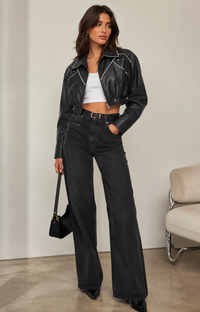Cropped Moto Jacket
