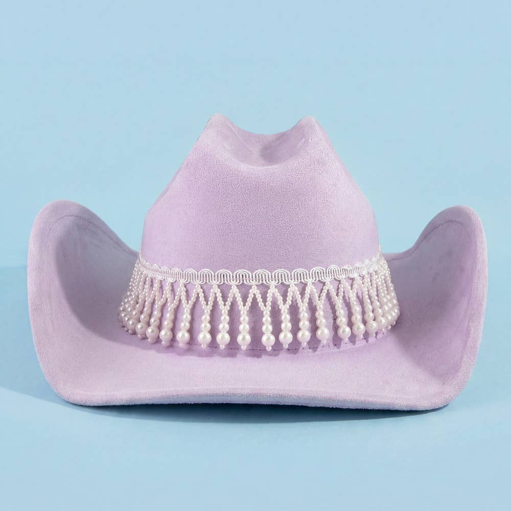 Pearl Fringe Band Cowboy Hat