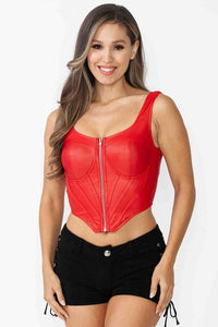 ZIP FRONT BUSTIER TOP