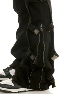 BUCKLE FLARE PANTS/JEANS