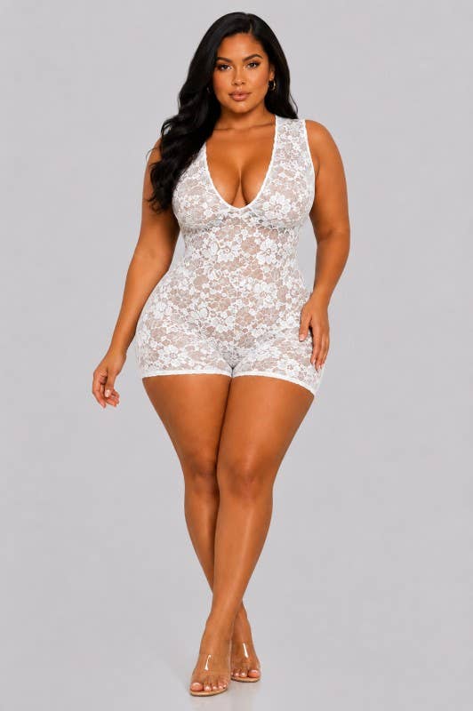 Plus Lace Romper