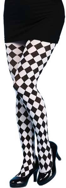 Black & White Harlequin Tights