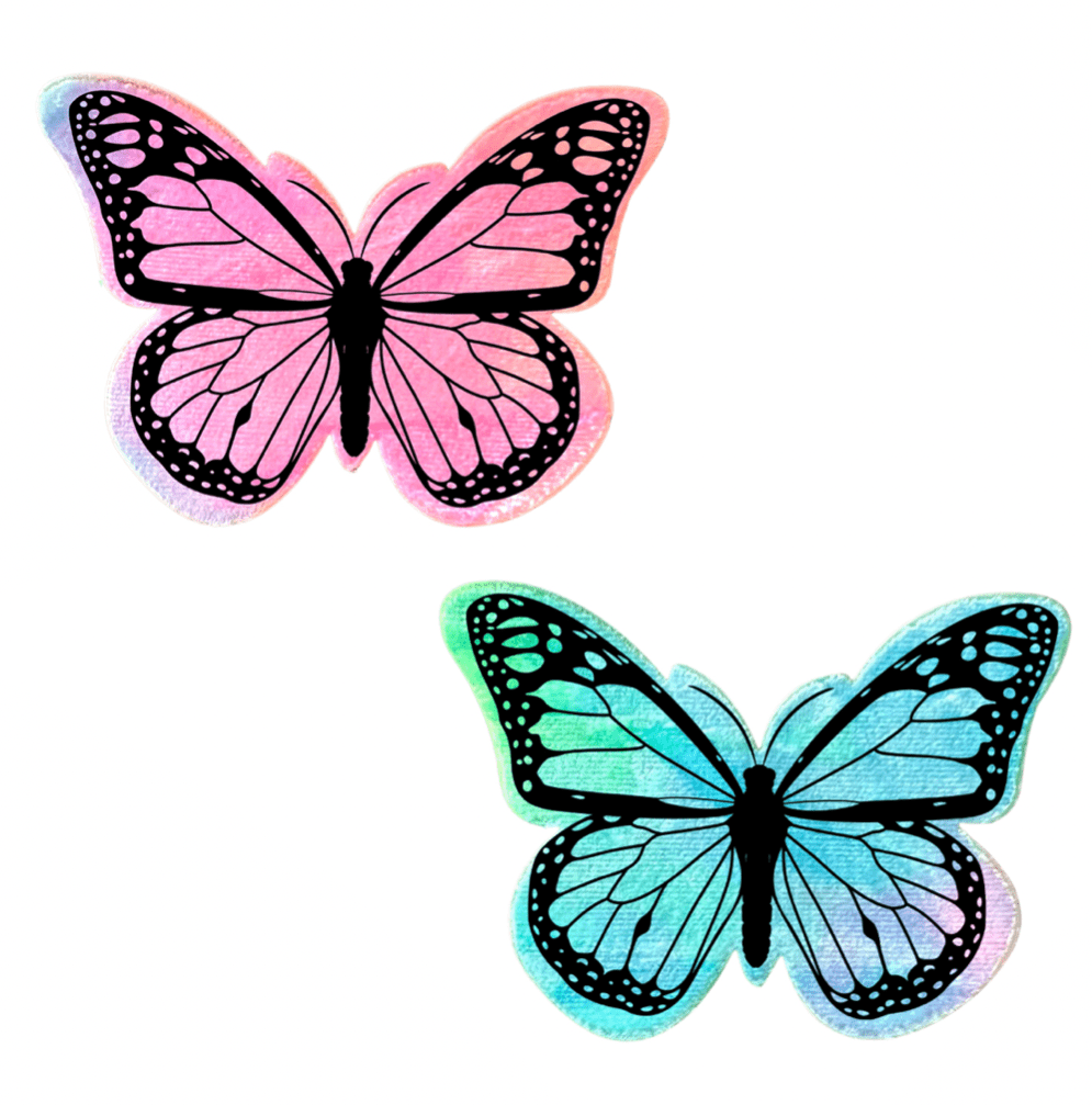 Rainbow Sherbet Tie Dye Velvet UV Butterfly Nipple Cover Pasties