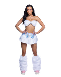 JR303 - Faux Fur Skirt & Bandeau Top