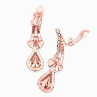 V Shape Elegant Rhinestone Necklace Set Clipon Earrings