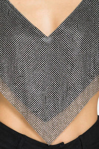 Crop Rhinestone Sexy Halter Bustier