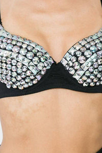 Multicolor Full Rhinestone Bra