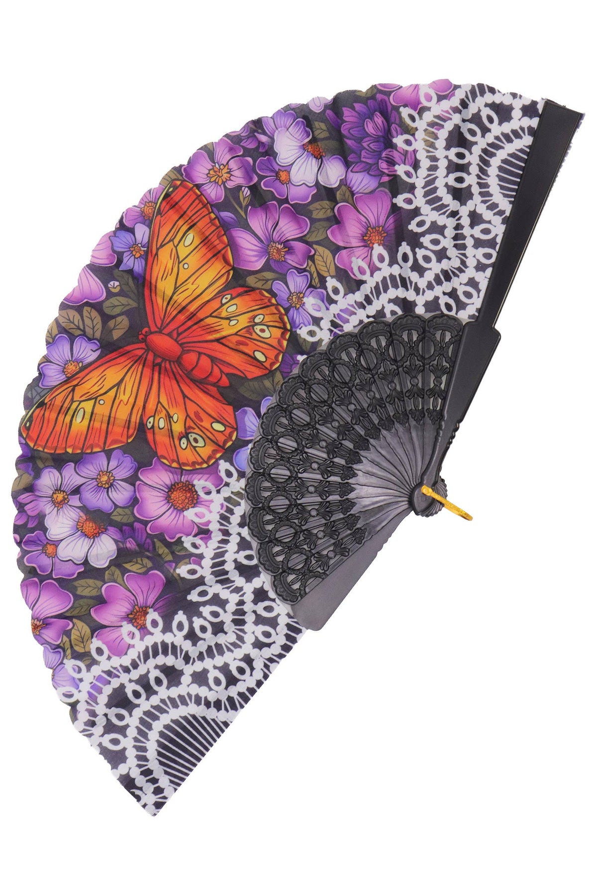 Butterfly Daisy Floral Handheld Folding Fan