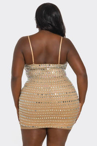 Plus Size Multi Shaped Rhinestone Dress