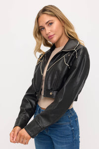 Cropped Moto Jacket