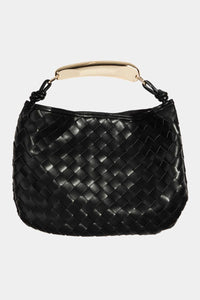 Faux Leather Basket Weave Handbag