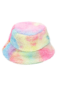 Tie Dye Fluffy Sherpa Fleece Bucket Hat