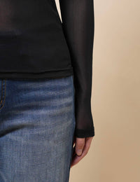Ladies Round Neck Sheer Top