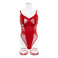 Backless Bodysuit with Garters