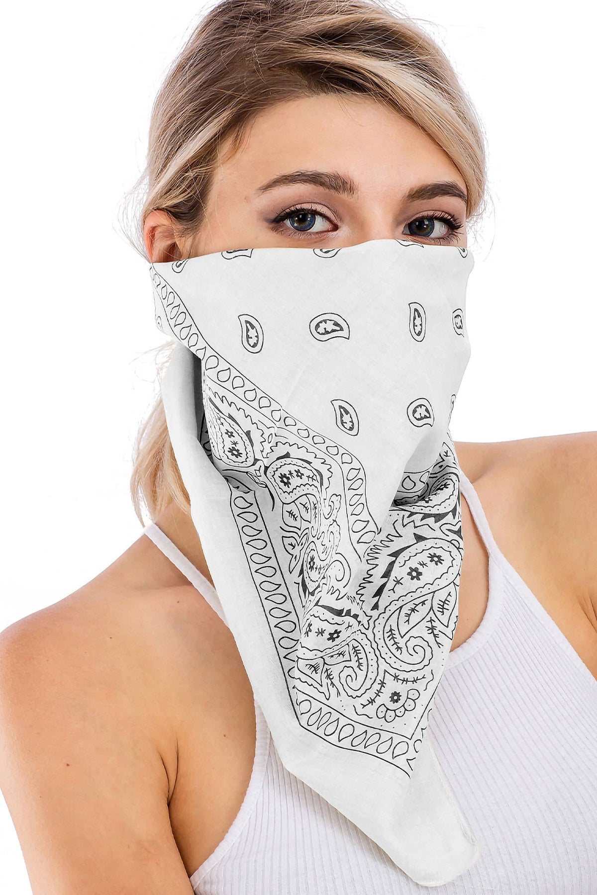Classic Paisley Print Square Cotton Bandana