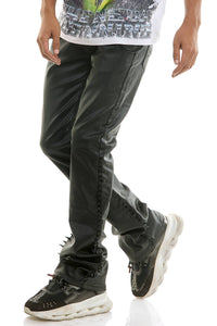 SPIKE WAXED FLARE PANTS