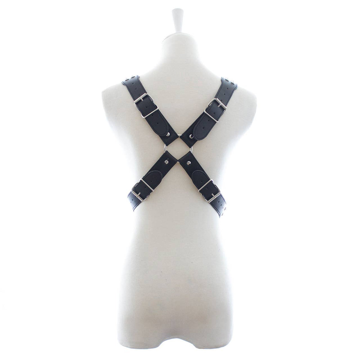 Chest Harness - Halford Style Studded X-Cross PVC Vegan