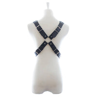 Chest Harness - Halford Style Studded X-Cross PVC Vegan