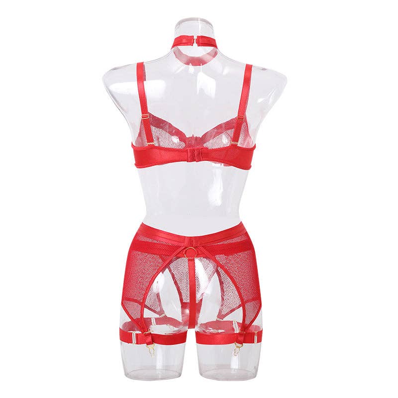 See Through Set with Garter Shorts