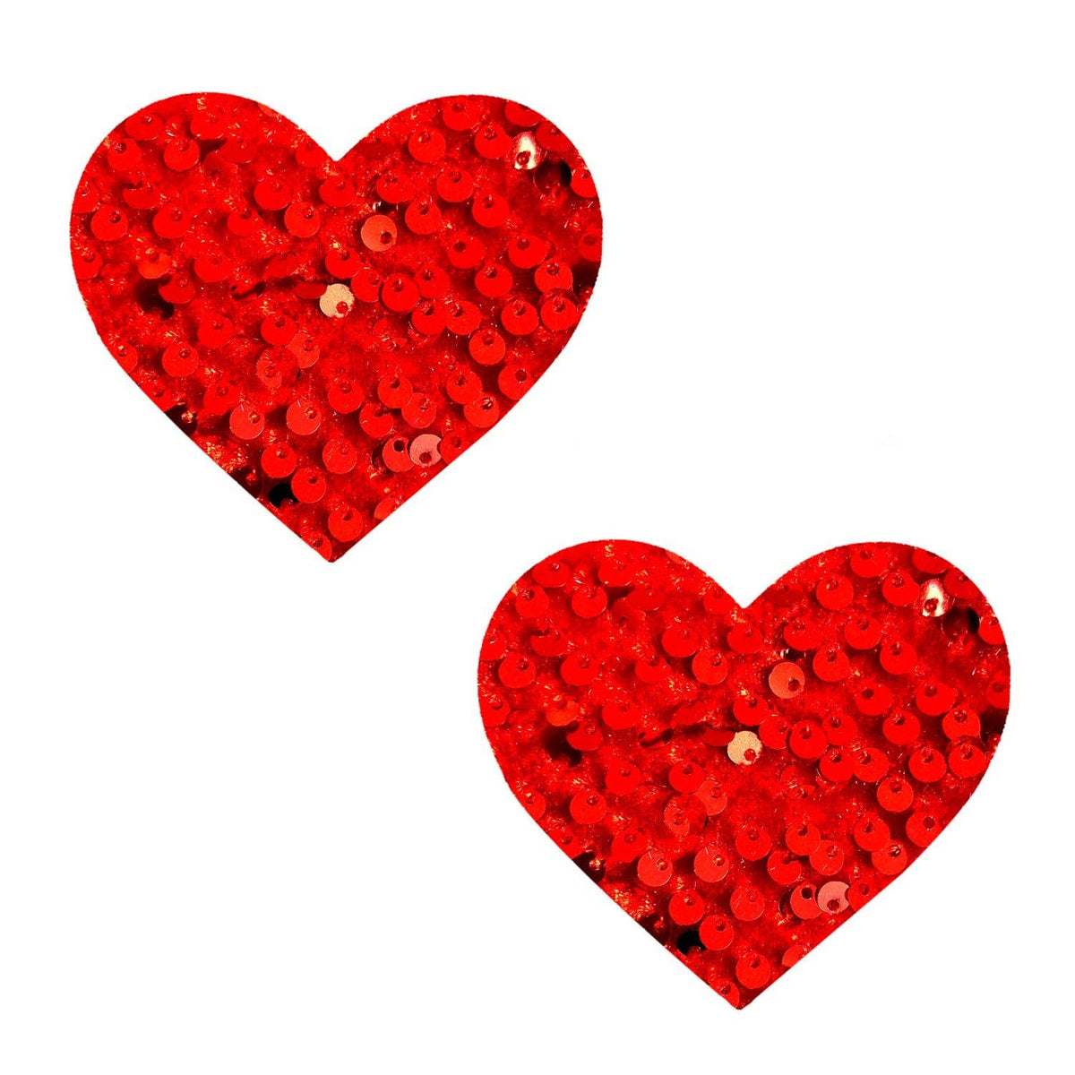 Red Sequin Velvet Crush I Heart U Nipple Cover Pasties