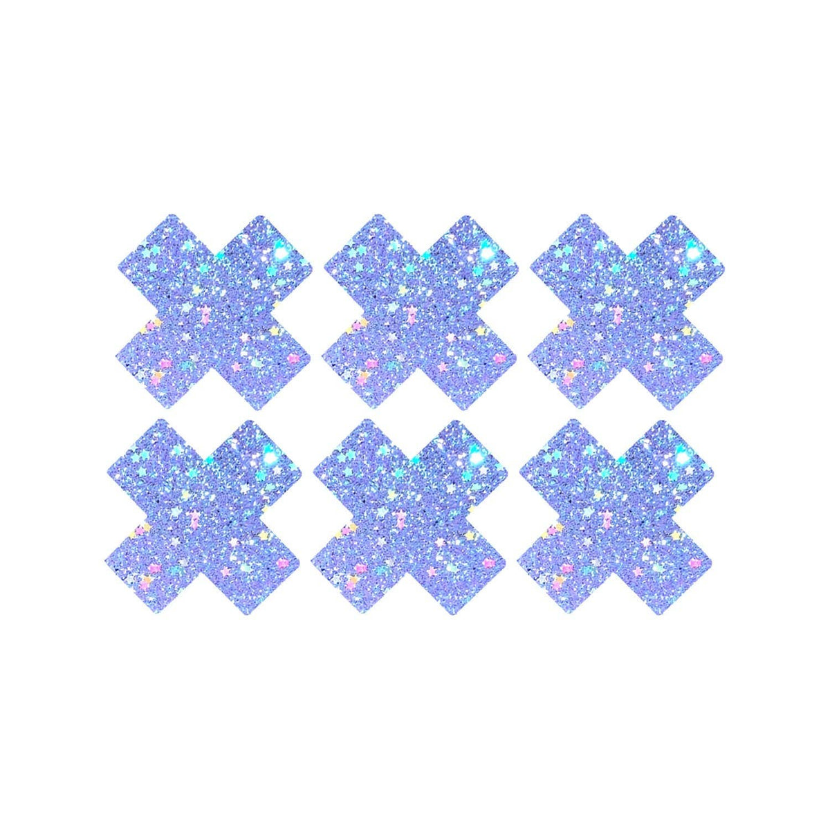 Purple Cotton Candy Blacklight Glitter X Factor Body Stickers 6PK