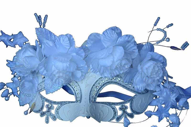 Blue Floral Fantasy Mask