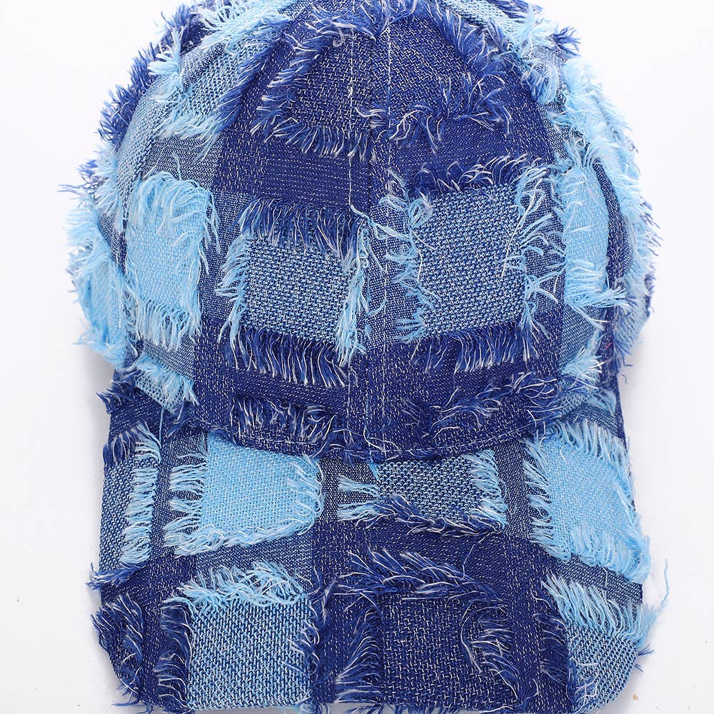 Frayed Plaid Baseball Cap