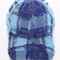 Frayed Plaid Baseball Cap