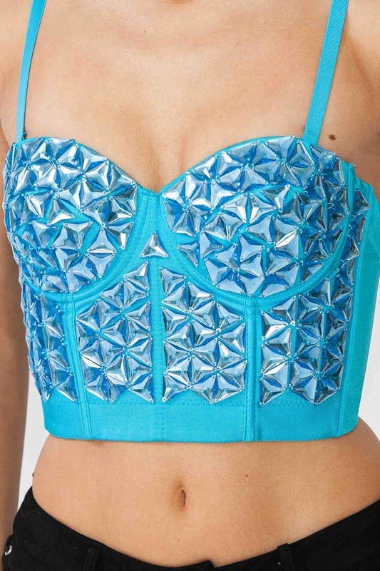 Silver Black Bustier