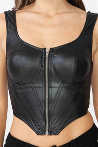 ZIP FRONT BUSTIER TOP