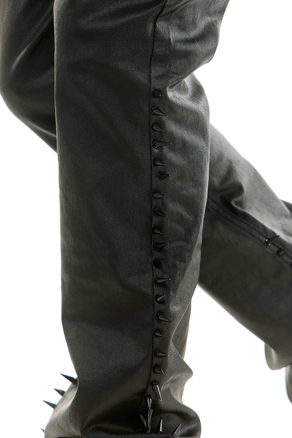 SPIKE WAXED FLARE PANTS