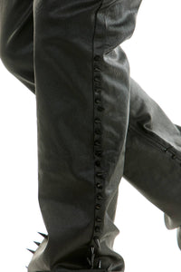 SPIKE WAXED FLARE PANTS