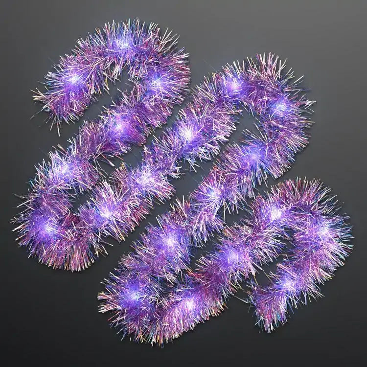 Light Up Sparkle Queen Tinsel Boa White LEDs
