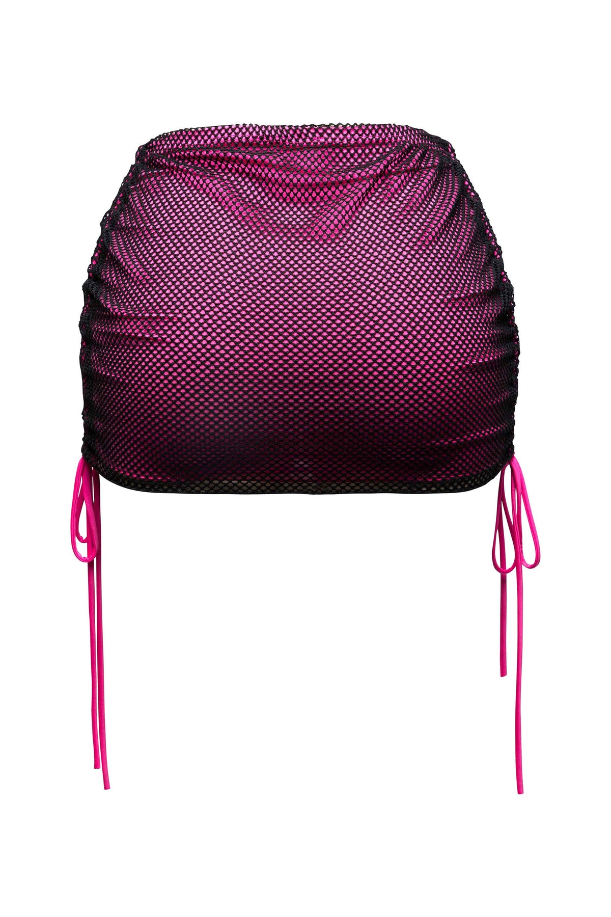 Ruched mesh contrast mini skirt