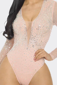Rhinestone Long Sleeve Bodysuit