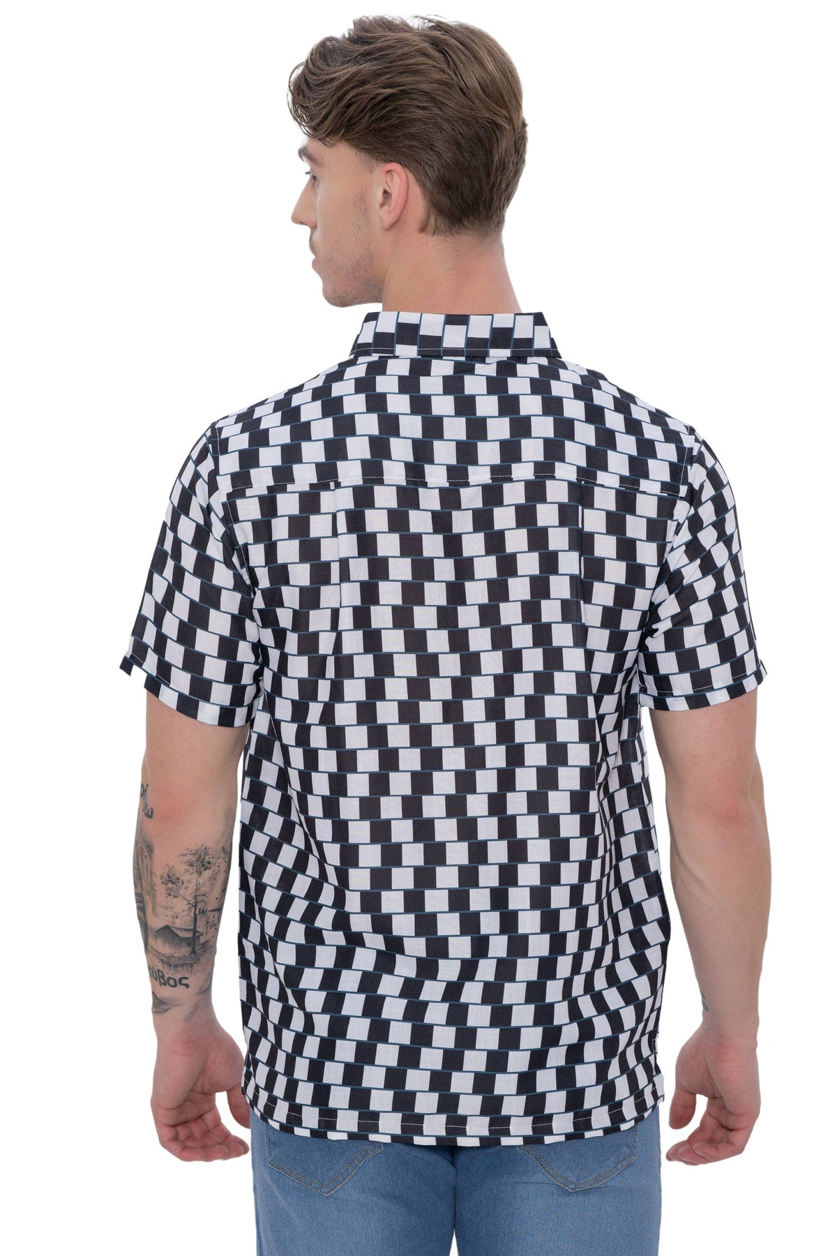 Mens Shirts Black Abstract