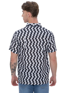 Mens Shirts Black Abstract