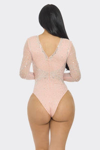 Rhinestone Long Sleeve Bodysuit
