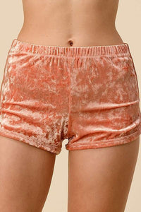 STRETCH CRUSHED VELVET SHORTS