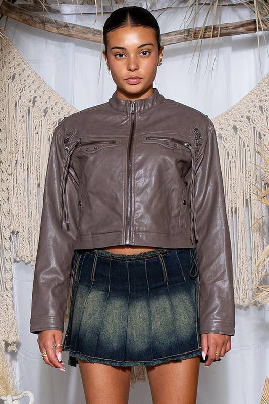 Studded Zip Up Jacket