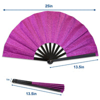 Glitter Purple X-Large Hand Fan
