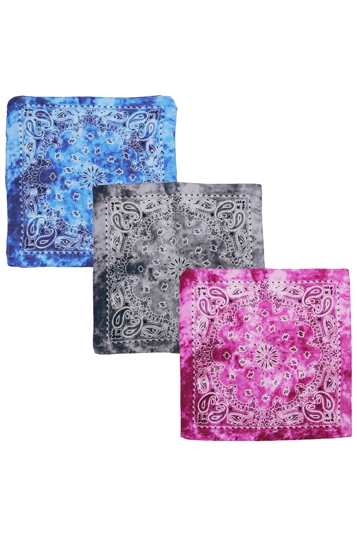 Paisley Tie Dye Marble Gradient Cotton Bandana