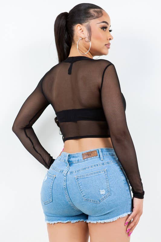 Crop Top Mesh Shirt