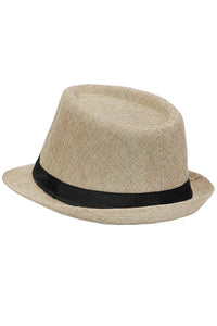 Open Weave Light Weight Flax Fabric Fedora