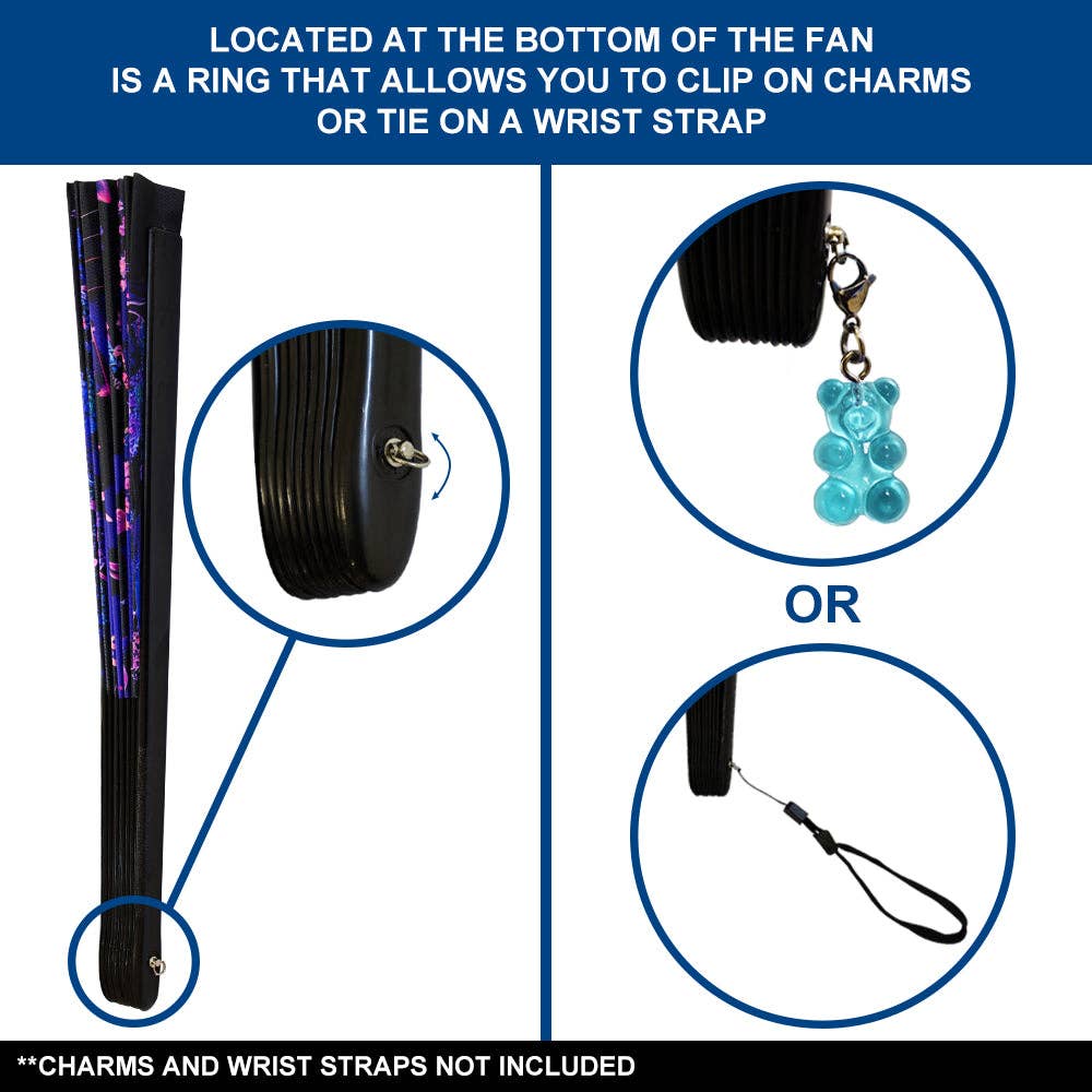 Sakura Blossoms Blacklight X-Large Fan