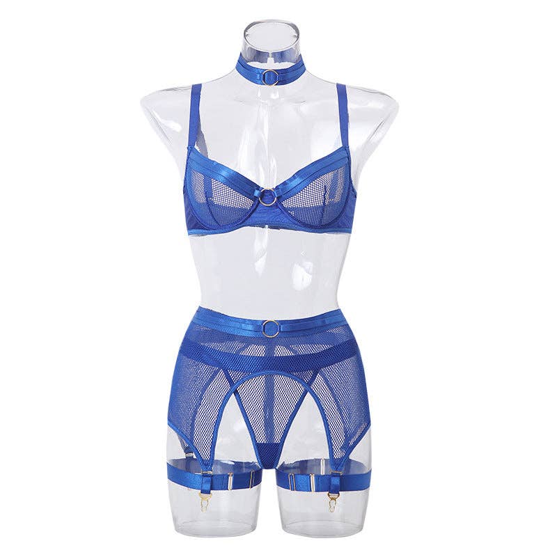 See Through Set with Garter Shorts