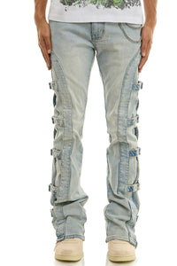 BUCKLE FLARE PANTS/JEANS