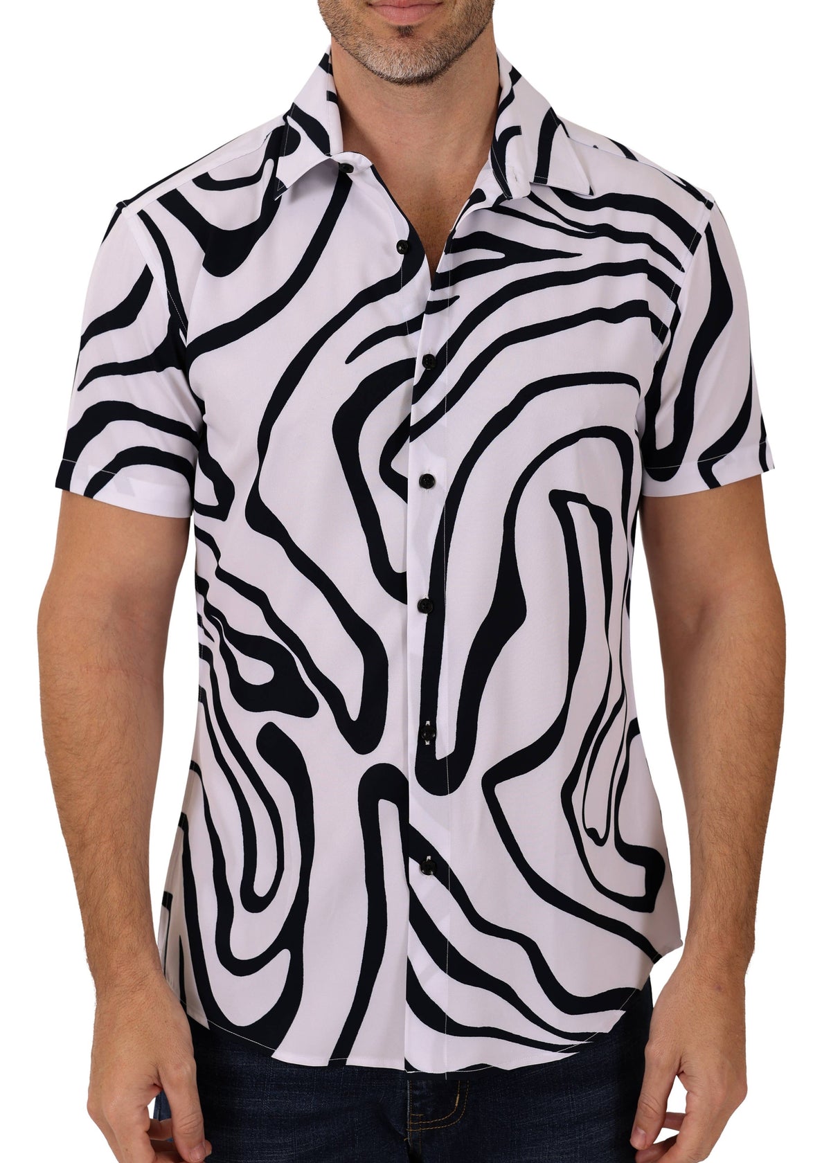 Men’s White Button Up Short Sleeve Shirt