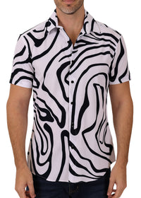 Men’s White Button Up Short Sleeve Shirt