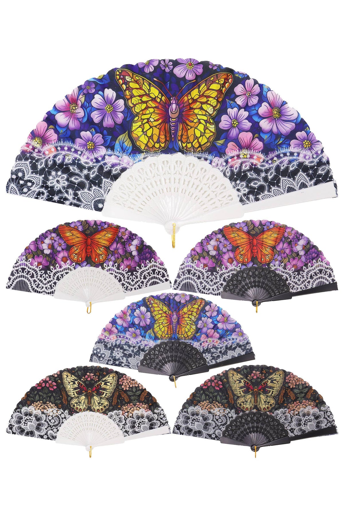 Butterfly Daisy Floral Handheld Folding Fan